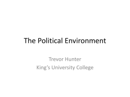 Lecture 4: Social, Political, Legal and