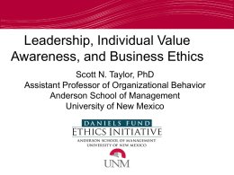 My Values - University of New Mexico