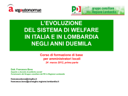 evoluzione del sistema di protezione sociale