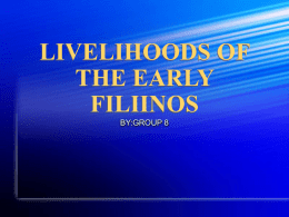 livelihoods of the early filipinos
