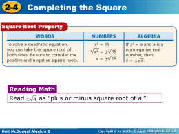 Graphing Quadratic Functions by Completing the Square