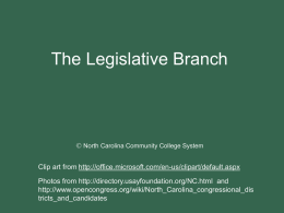 Lesson 5: The Legislative Branch - NC-NET