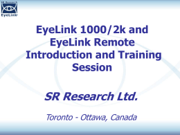 EyeLink Remote - SR Research support