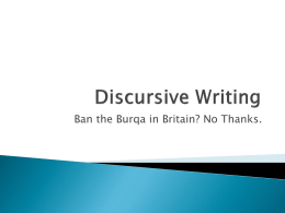 Discursive Writing using exemplar