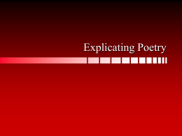 Explicating Poetry