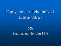 Dějiny slovenského práva I.