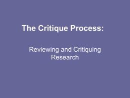 The research critique