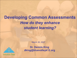 Developing Common Assessments