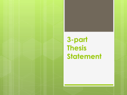Writing Effective Thesis Statements