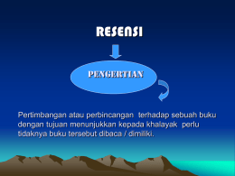 Pertimbangan atau perbincangan terhadap sebuah buku dengan