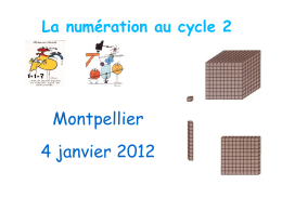 La numération au cycle 2 - Circonscription Montpellier Nord