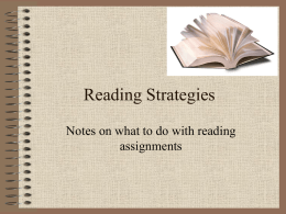 Reading Strategies - mrsclement