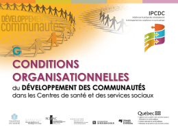 conditions organisationnelles