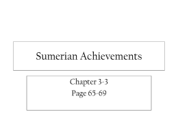 Sumerian Achievements - Central Magnet School