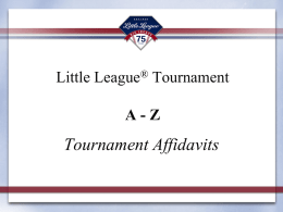 Tournament Affidavits - Little League Online