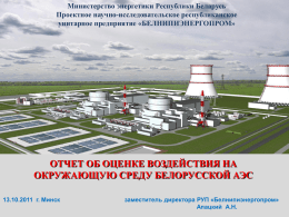 Об отчете о воздействии на окружающую среду белорусской АЭС