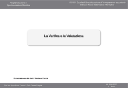 Verifica e valutazione