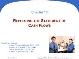 16 Reporting the Statement of Cash Flows