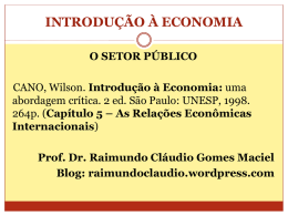 INTRODUÇÃO À ECONOMIA - Raimundo Cláudio
