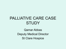 PALLIATIVE CARE CASE STUDY