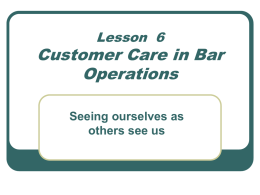 Lesson 6 - Customer Care in Bar Operations (revised)