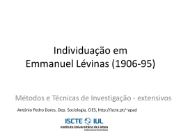 Individuação em Emmanuel Lévinas - MTI