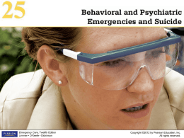 Chapter 25 PPT Behavioral Emergencies
