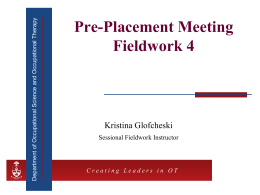 Student Report on Fieldwork Placement