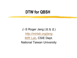DTW for QBSH