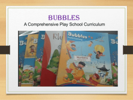 Joyful Learning - Bubbles - Play School Curriculum, Preschool