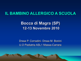 Il bambino allergico a scuola:M. Bonini, P. Corradini