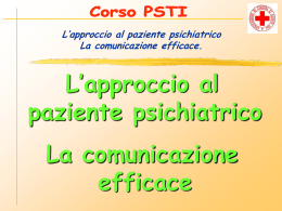 Lezione: L`approccio al paziente psichiatrico