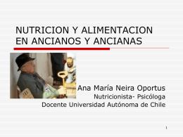 NUTRICION Y ALIMENTACION DEL ANCIANO Y ANCIANA