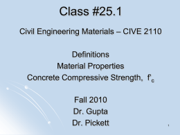 Class 25.1 CIVE 2110 Concrete Material_definitions f`c