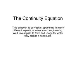 Continuity Equation Presentation