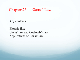 Ch 23 Gauss` Law