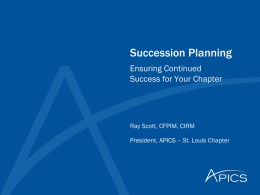 Succession Planning - APICS Heartland District