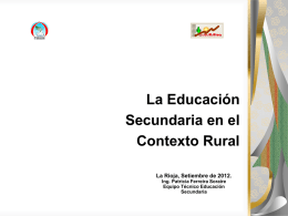 La Educacion Secundaria en Contexto Rural presentacion