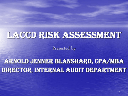 LACCD Risk Assessment training