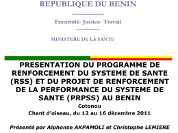 Module 2 Contexte FBR au Bénin
