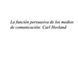 La función persuasiva de los medios de comunicación: Carl Hovland