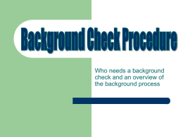 Background Check Procedure