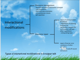 Types of interactional modifications in foreigner talk