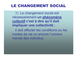 LE CHANGEMENT SOCIAL