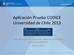 Aplicación Prueba CODICE Universidad de Chil