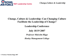 Change,Culture & Leadership