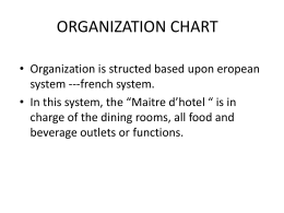 Food and beverage division organization chart
