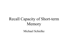 Recall Capacity of Short