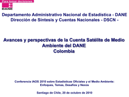 Cuenta Satélite de Medio Ambiente del DANE - Colombia