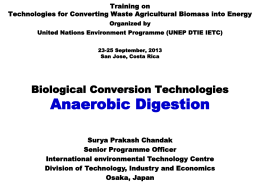 Biological Conversion Technologies Anaerobic Digestion Training